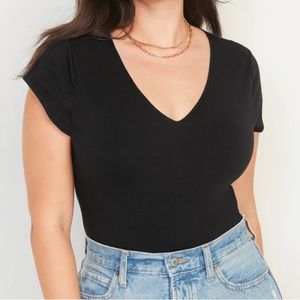 Old Navy Fitted Short-Sleeve V-Neck Bodysuit for Women XL